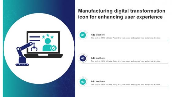Manufacturing Digital Transformation Icon For Enhancing User Experience