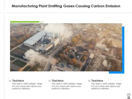 Manufacturing plant emitting gases causing carbon emission
