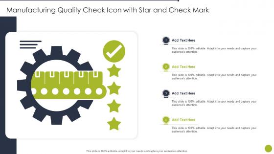 Manufacturing Quality Check Icon With Star And Check Mark