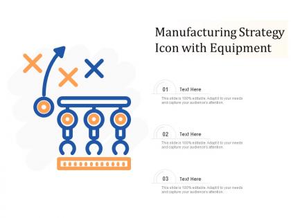 Manufacturing strategy icon with equipment
