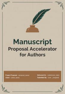 Manuscript Proposal Accelerator For Authors Report Sample Example Document