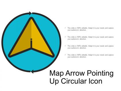 Map arrow pointing up circular icon