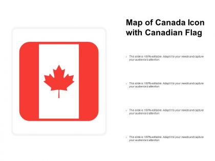 Map of canada icon with canadian flag