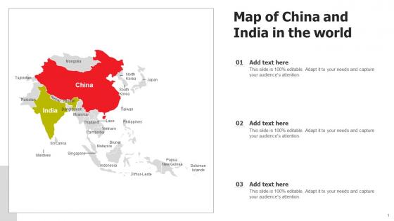 Map Of China And India In The World
