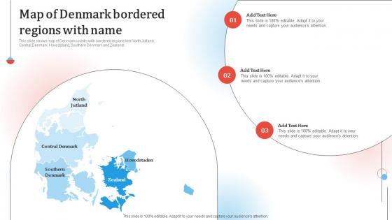 Map Of Denmark Bordered Regions With Name