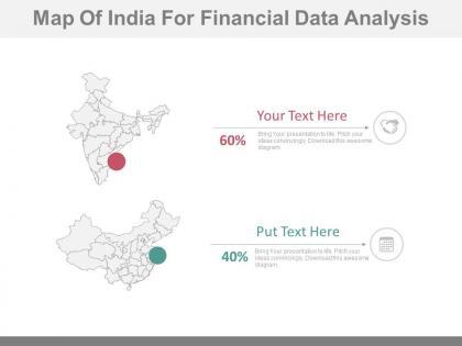 Map of india for financial data analysis powerpoint slides
