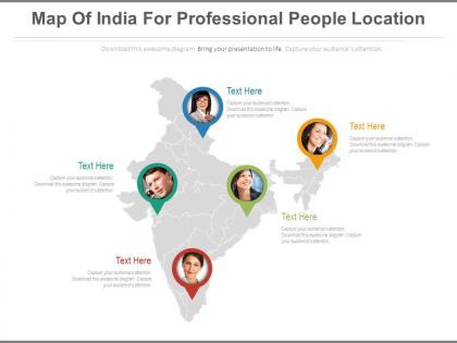 Map of india for professional people location powerpoint slides