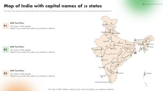 Map Of India With Capital Names Of 28 States