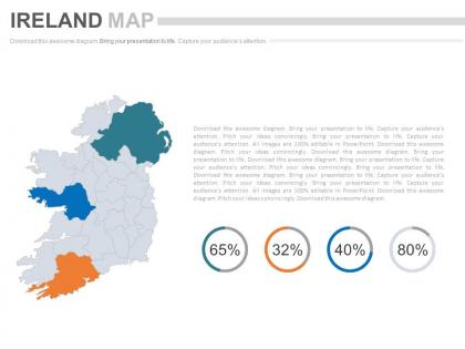 Map of ireland with percentage analysis powerpoint slides