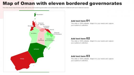 Map Of Oman With Eleven Bordered Governorates