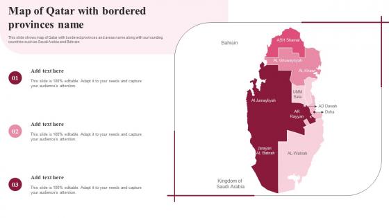 Map Of Qatar With Bordered Provinces Name
