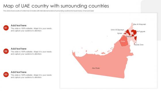 Map Of UAE Country With Surrounding Countries