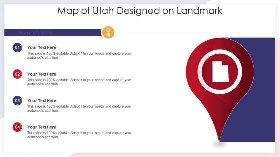 Map of utah designed on landmark
