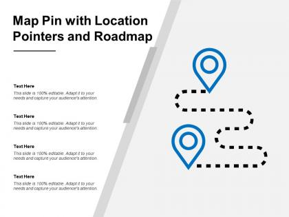 Map pin with location pointers and roadmap