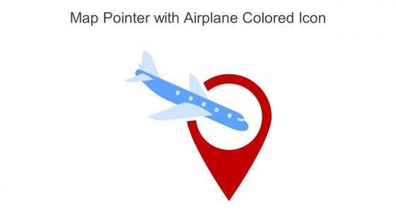 Map Pointer With Airplane Colored Icon In Powerpoint Pptx Png And Editable Eps Format