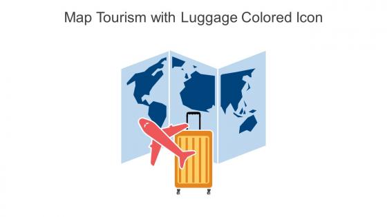 Map Tourism With Luggage Colored Icon In Powerpoint Pptx Png And Editable Eps Format