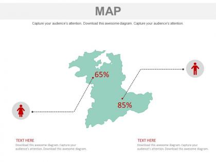 Map with gender ratio analysis powerpoint slides