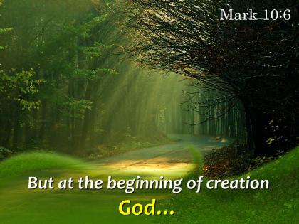 Mark 10 6 but at the beginning of creation powerpoint church sermon