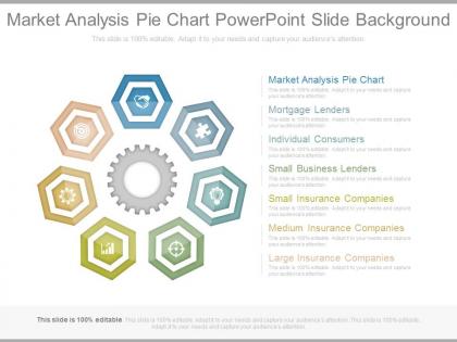 Market analysis pie chart powerpoint slide background