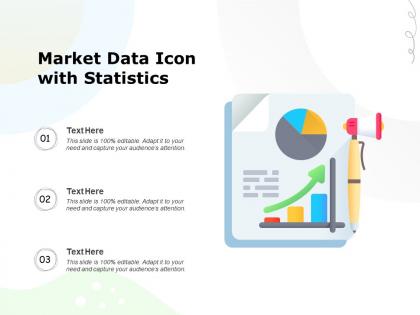 Market data icon with statistics
