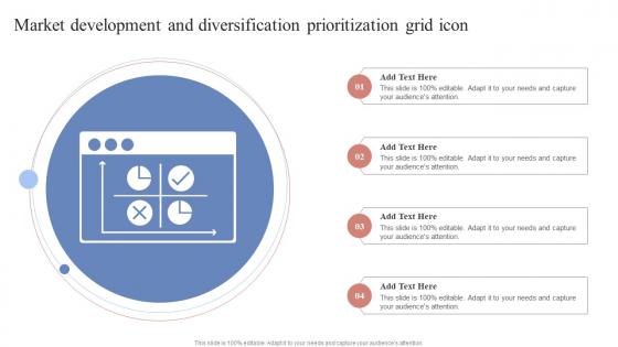Market Development And Diversification Prioritization Grid Icon
