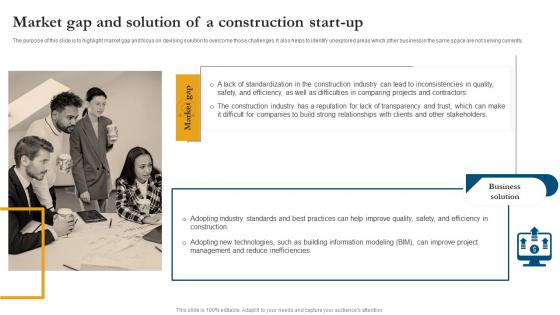 Market Gap And Solution Of A Construction Start Up Project Management Business Plan BP SS
