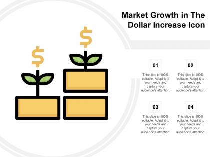 Market growth in the dollar increase icon