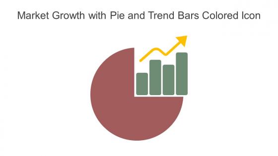 Market Growth With Pie And Trend Bars Colored Icon In Powerpoint Pptx Png And Editable Eps Format