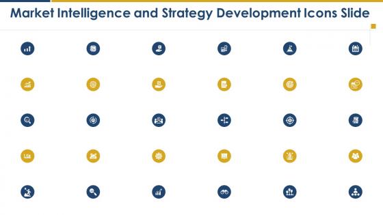 Market intelligence and strategy development icons slide