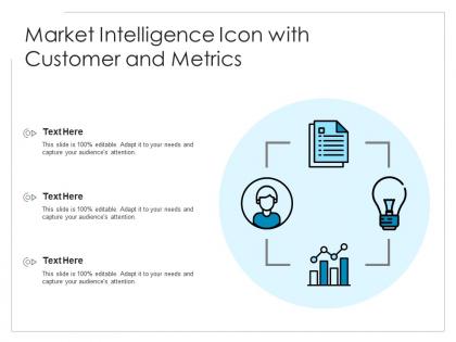 Market intelligence icon with customer and metrics