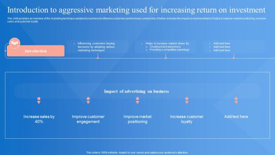 Market Penetration Strategy Introduction To Aggressive Marketing Used For Increasing Strategy SS V