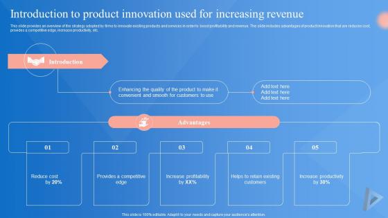 Market Penetration Strategy Introduction To Product Innovation Used For Increasing Strategy SS V