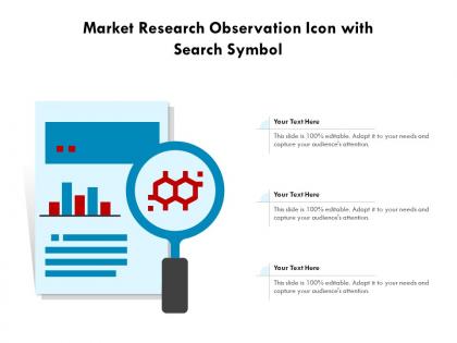 Market research observation icon with search symbol