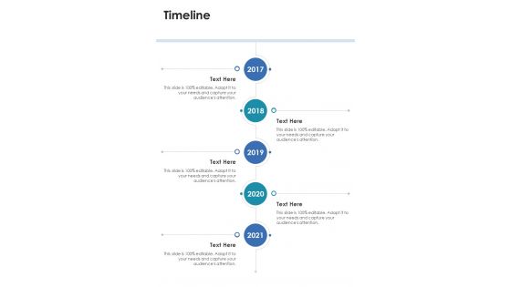 Market Research Proposal For New Product Timeline One Pager Sample Example Document