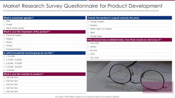 Market Research Survey Questionnaire For Product Development