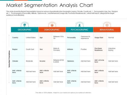 Market segmentation analysis chart raise seed financing from angel investors ppt example