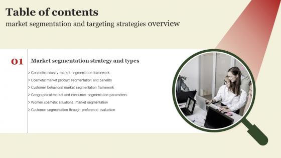 Market Segmentation And Targeting Strategies Overview Table Of Contents MKT SS V