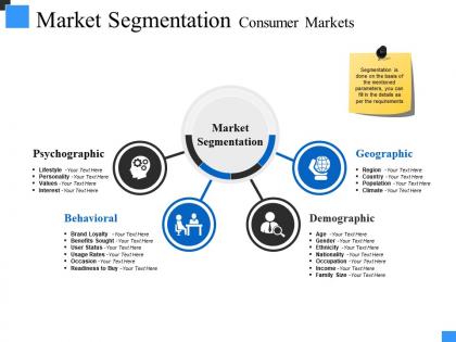 Market segmentation consumer markets powerpoint slide