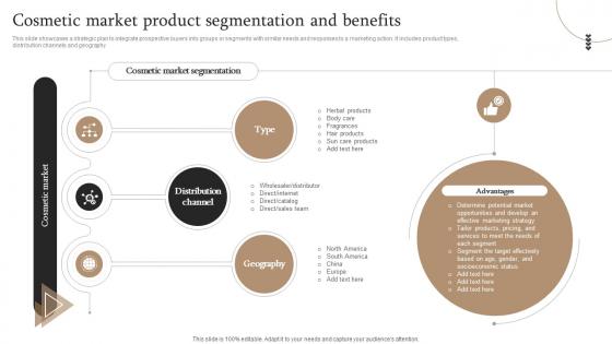 Market Segmentation Strategy Cosmetic Market Product Segmentation And Benefits MKT SS V