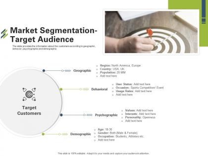 Market segmentation target audience first venture capital funding ppt layouts files