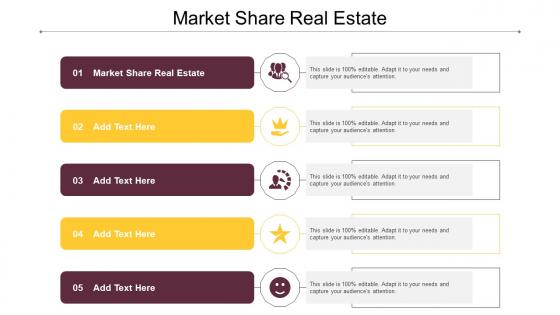 Market Share Real Estate Ppt Powerpoint Presentation Styles Background Designs Cpb