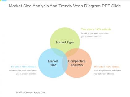 Market size analysis and trends venn diagram ppt slide