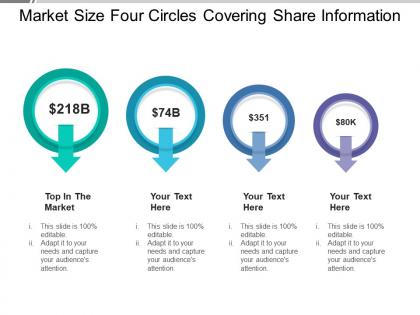 Market size four circles covering share information