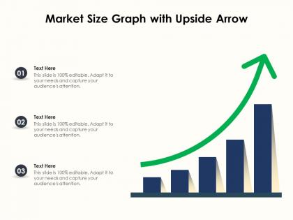 Market size graph with upside arrow
