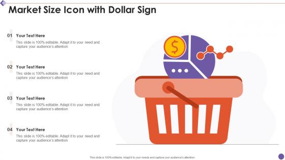 Market size icon with dollar sign