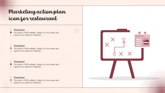 Marketing Action Plan Icon For Restaurant