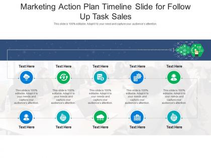 Marketing action plan timeline slide for follow up task sales infographic template