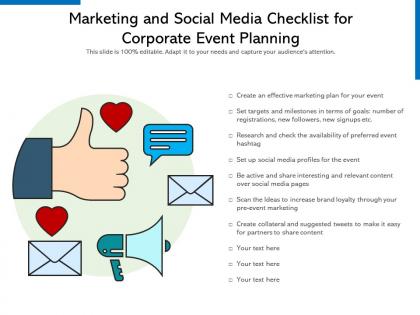 Marketing and social media checklist for corporate event planning