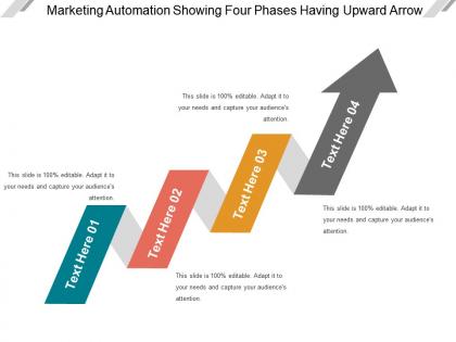Marketing automation showing four phases having upward arrow