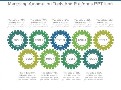Marketing automation tools and platforms ppt icon